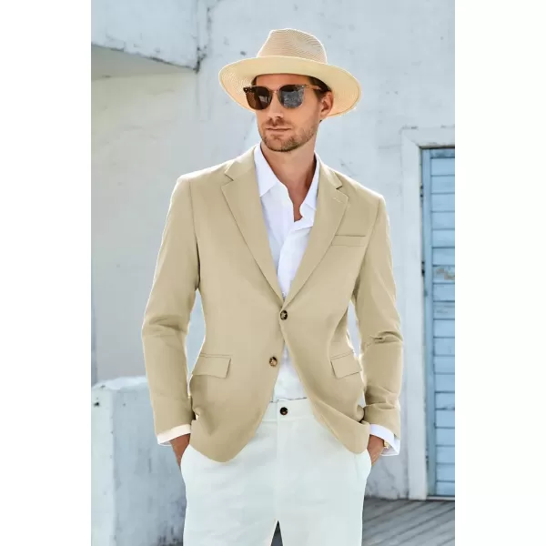 GRACE KARIN Casual Blazer for Men Slim Fit Mens Suit Jacket Lightweight Sport Coat Two ButtonKhaki