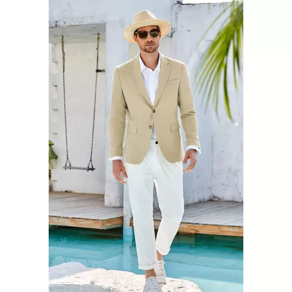 GRACE KARIN Casual Blazer for Men Slim Fit Mens Suit Jacket Lightweight Sport Coat Two ButtonKhaki