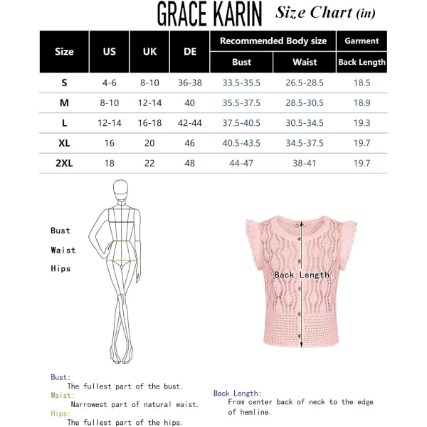 GRACE KARIN Crochet Cropped Cardigan Sweater Vest Ruffle Sleeve Lace Button Up Lightweight Bolero Shrugs for Dress Top 2024White