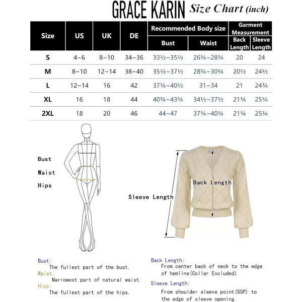 GRACE KARIN Cropped Cardigan Sweaters for Women Long Sleeve Knit Shrug Open Front VNeck Button up TopsBeigelong Sleeve