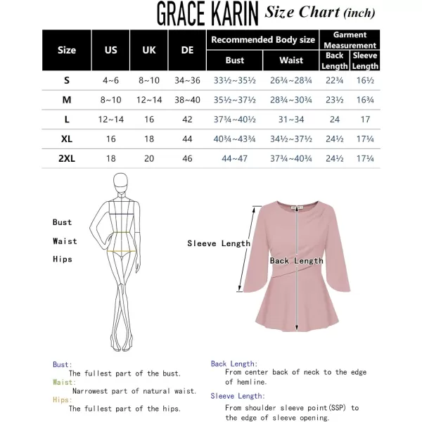GRACE KARIN Dressy Tops for Women Business Casual Work Blouses 34 Sleeve Slim Fit Elegant Office Chiffon Fall ShirtsPurple
