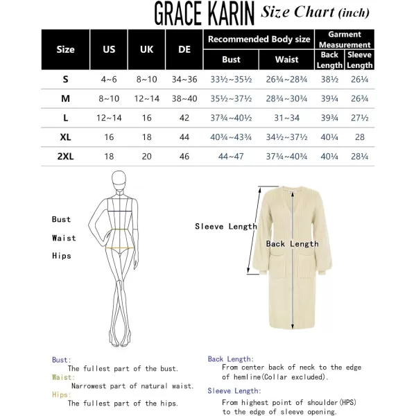 GRACE KARIN Duster Cardigans for Women Long Sleeve Split Long Cardigans Open Front Maxi Sweater Coat with PocketsBlack