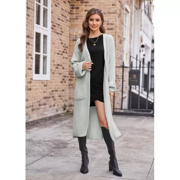 GRACE KARIN Duster Cardigans for Women Long Sleeve Split Long Cardigans Open Front Maxi Sweater Coat with PocketsGrey