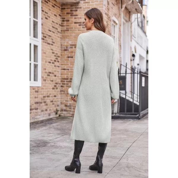 GRACE KARIN Duster Cardigans for Women Long Sleeve Split Long Cardigans Open Front Maxi Sweater Coat with PocketsGrey