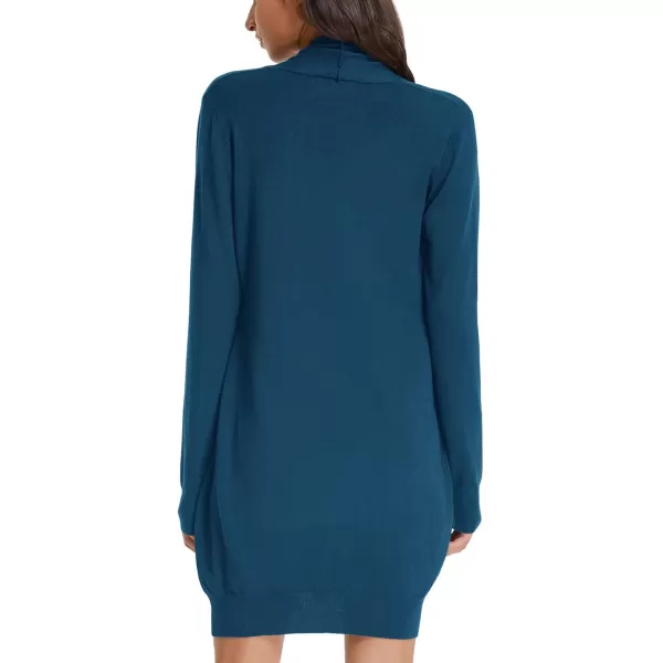 GRACE KARIN Essential Solid Open Front Long Knited Cardigan Sweater for WomenCerulean