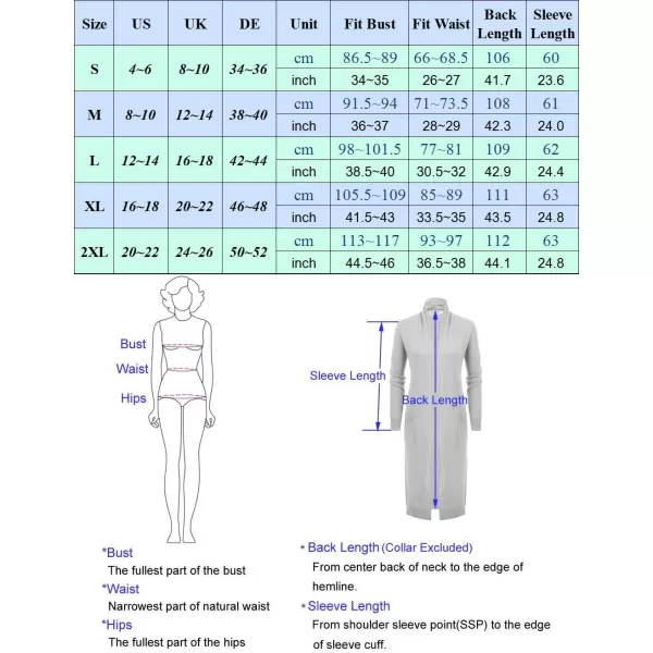 GRACE KARIN Essential Solid Open Front Maxi Long Knitted Cardigan Sweater for WomenCoffee