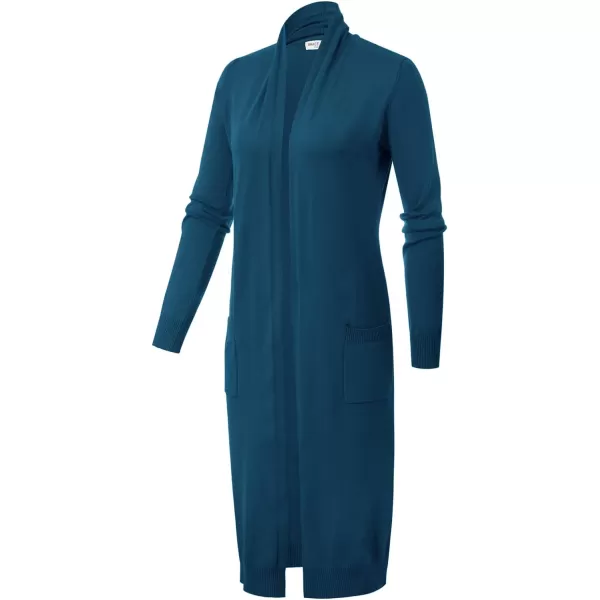 GRACE KARIN Essential Solid Open Front Maxi Long Knitted Cardigan Sweater for WomenDenim