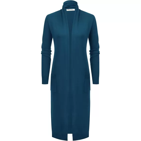 GRACE KARIN Essential Solid Open Front Maxi Long Knitted Cardigan Sweater for WomenDenim