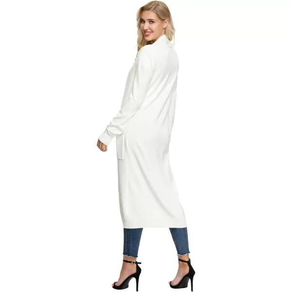 GRACE KARIN Essential Solid Open Front Maxi Long Knitted Cardigan Sweater for WomenIvory