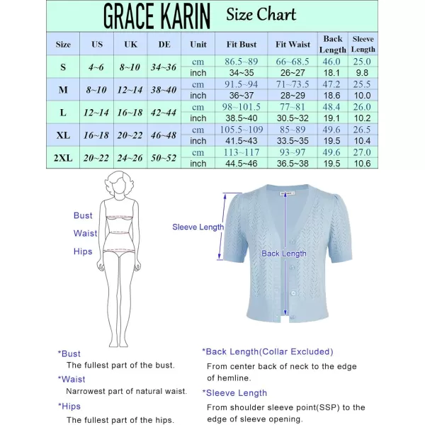 GRACE KARIN Fall Cardigan Sweaters for Women Soft Crochet Knit V Neck Long Lantern Sleeve Cropped Sweater TopApricot