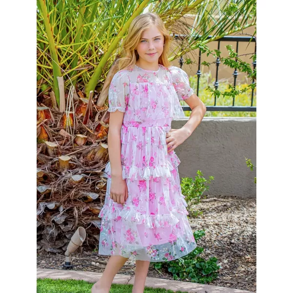 GRACE KARIN Flower Girl Dress Girls Cute Ruffled Layered Party Dresses for 512YPurple