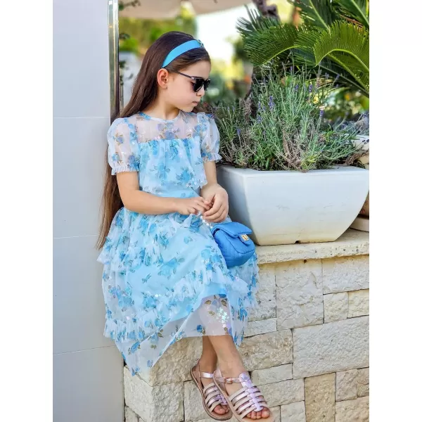 GRACE KARIN Flower Girl Dress Girls Cute Ruffled Layered Party Dresses for 512YPurple