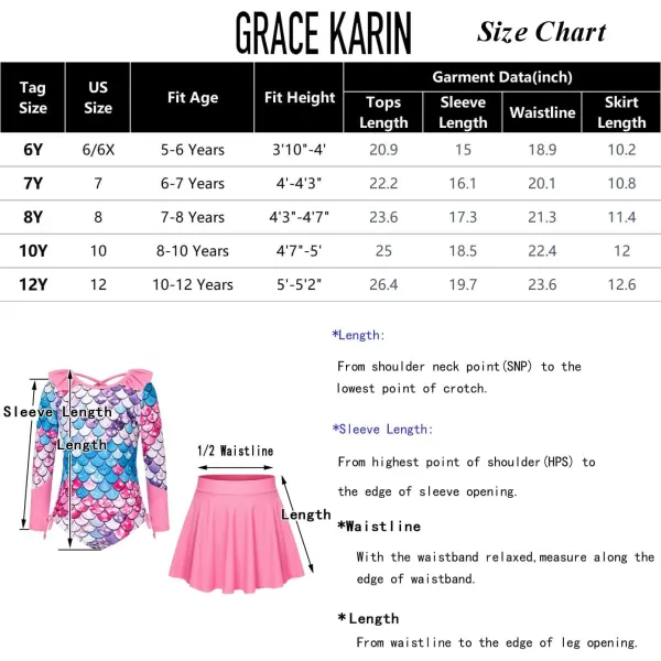 GRACE KARIN Girl Rash Guard Swimsuit Long Sleeve 2Piece Swimwear Set 512 YearsGreen Fruit