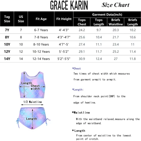 GRACE KARIN Girls 4 Piece Bathing Suit Taniki Swimsuit Tie Front Bikini Set with Kimono Cover Up 614Purplemermaid