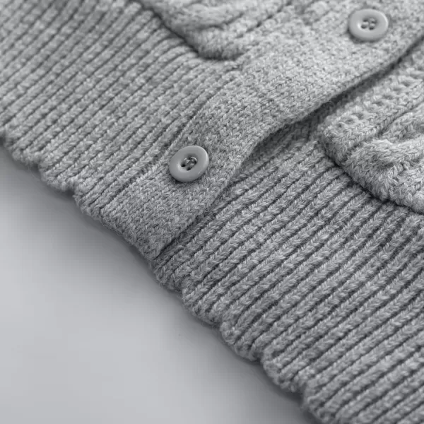 GRACE KARIN Girls Cardigan Long Sleeve Uniforms Knit Sweater Outerwear for KidsGray