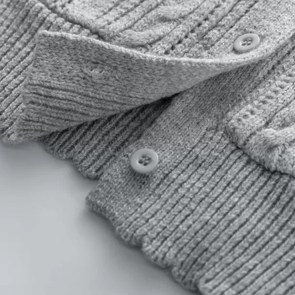 GRACE KARIN Girls Cardigan Long Sleeve Uniforms Knit Sweater Outerwear for KidsGray