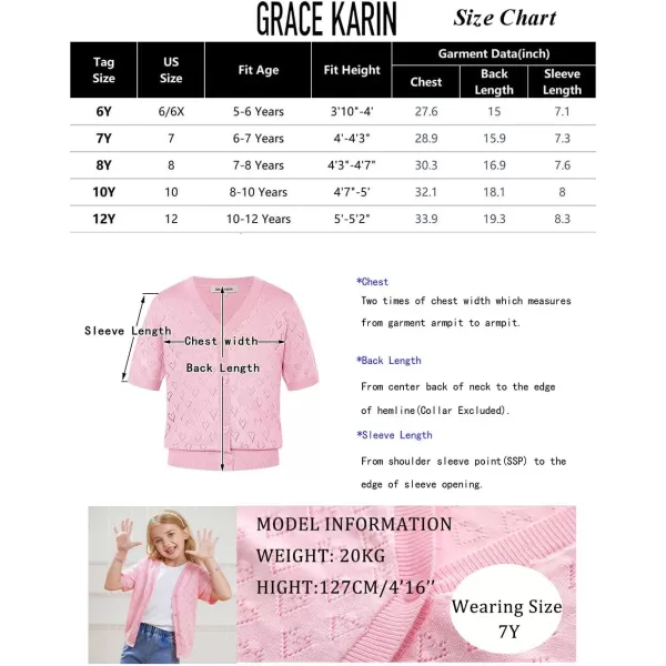 GRACE KARIN Girls Cardigan Love Heart Sweater Short Sleeve HollowedOut Knitwear Open Front Dress Cover Up 512YBlue