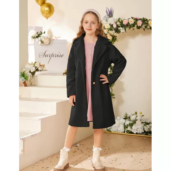 GRACE KARIN Girls Cute Dress Coat Girls Warm Winter Coat for 512YBlack