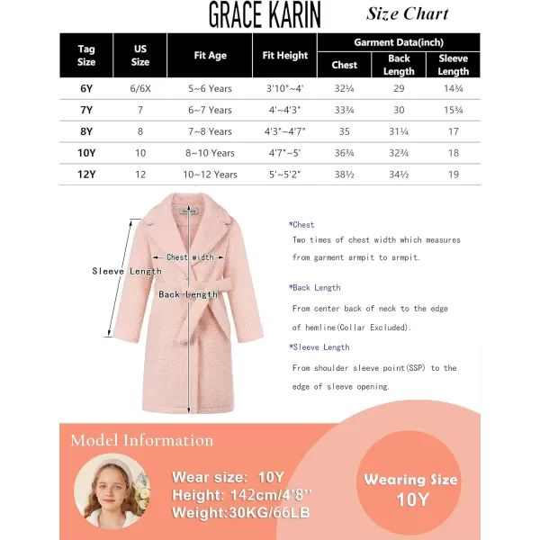 GRACE KARIN Girls Cute Dress Coat Girls Warm Winter Coat for 512YBlack