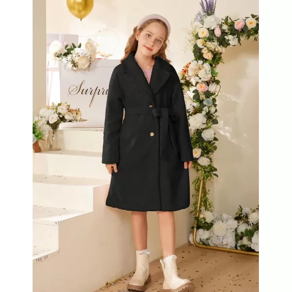 GRACE KARIN Girls Cute Dress Coat Girls Warm Winter Coat for 512YBlack