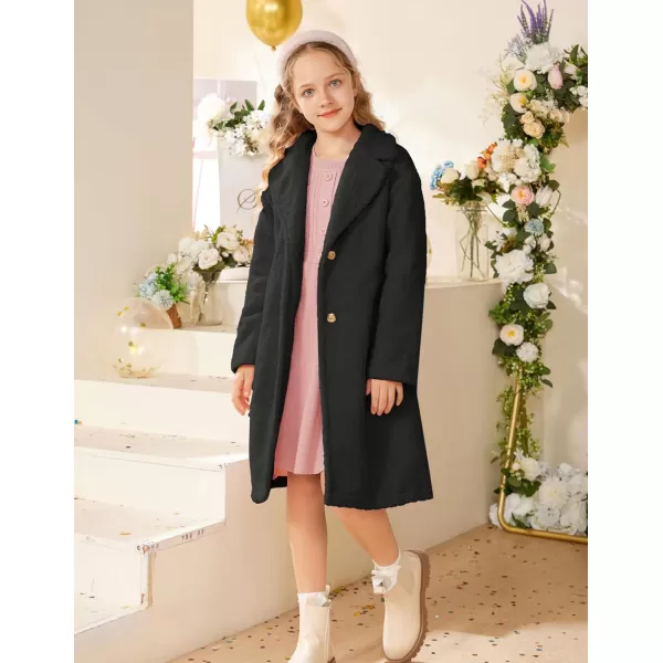 GRACE KARIN Girls Cute Dress Coat Girls Warm Winter Coat for 512YBlack