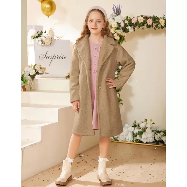 GRACE KARIN Girls Cute Dress Coat Girls Warm Winter Coat for 512YKhaki