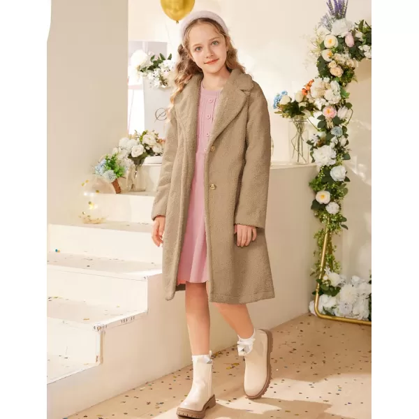 GRACE KARIN Girls Cute Dress Coat Girls Warm Winter Coat for 512YKhaki