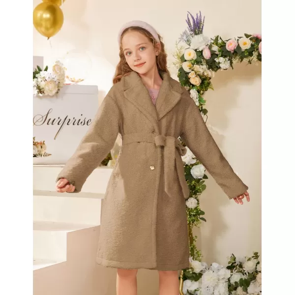 GRACE KARIN Girls Cute Dress Coat Girls Warm Winter Coat for 512YKhaki