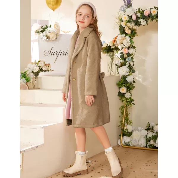 GRACE KARIN Girls Cute Dress Coat Girls Warm Winter Coat for 512YKhaki