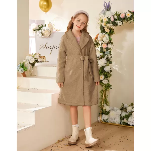 GRACE KARIN Girls Cute Dress Coat Girls Warm Winter Coat for 512YKhaki