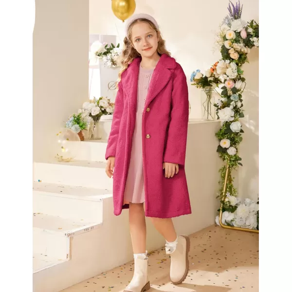 GRACE KARIN Girls Cute Dress Coat Girls Warm Winter Coat for 512YRose Red