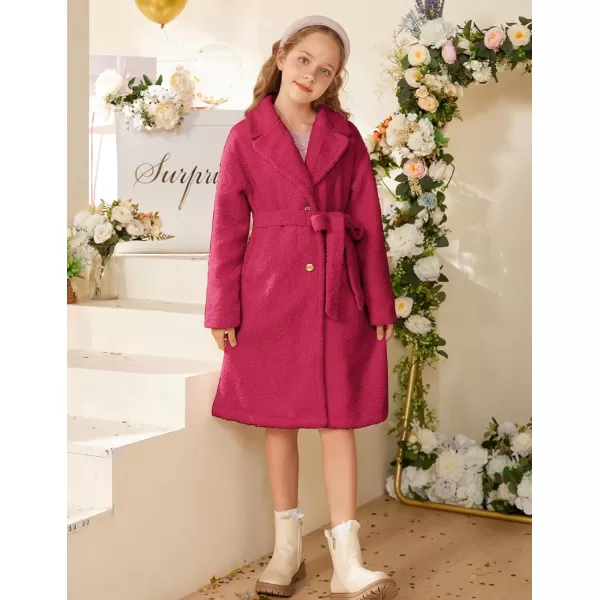 GRACE KARIN Girls Cute Dress Coat Girls Warm Winter Coat for 512YRose Red