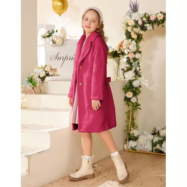 GRACE KARIN Girls Cute Dress Coat Girls Warm Winter Coat for 512YRose Red