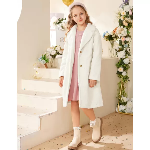 GRACE KARIN Girls Cute Dress Coat Girls Warm Winter Coat for 512YWhite