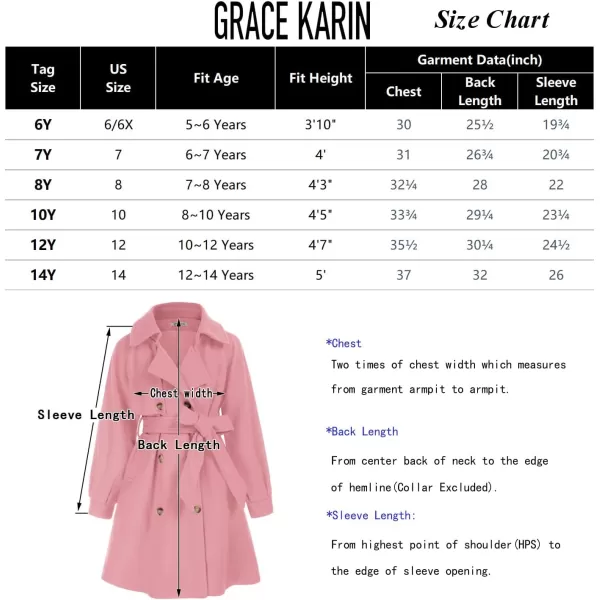 GRACE KARIN Girls Dress Coat Lapel Wool Blend Long Winter Jackets with Pockets Belt 614YCamel