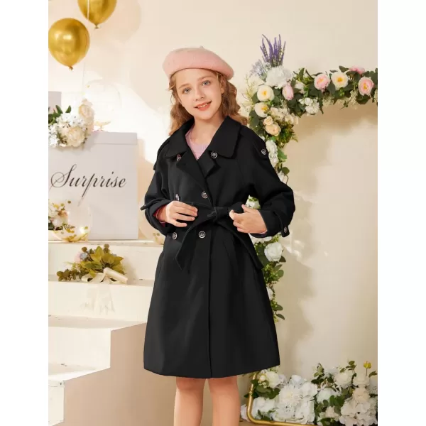 GRACE KARIN Girls Dress Coat Lapel Wool Blend Winter Kids Jackets Coat Size 512Black