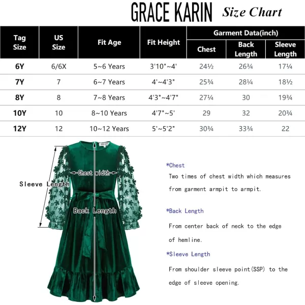 GRACE KARIN Girls Fall Dresses Sheer Long Sleeve ALine Crew Neck Party Midi Dress 6Y12YBlack