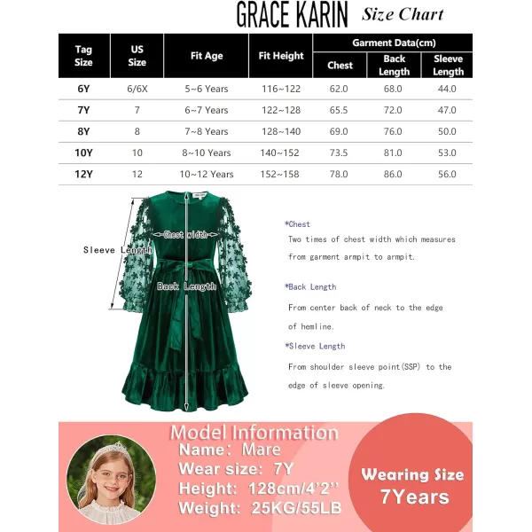 GRACE KARIN Girls Fall Dresses Sheer Long Sleeve ALine Crew Neck Party Midi Dress 6Y12YWine