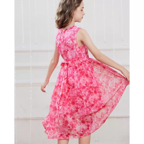 GRACE KARIN Girls Floral Dress Sleeveless Casual Sundress for Girl 512 YearsPink Floral