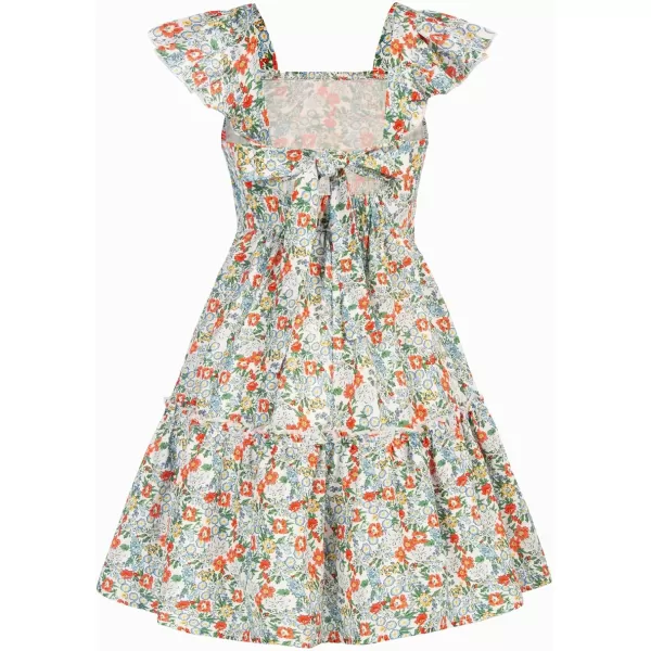 GRACE KARIN Girls Floral Dress Tie Back Flutter Sleeves Casual Summer Dresses for 612YMulticolor Floral