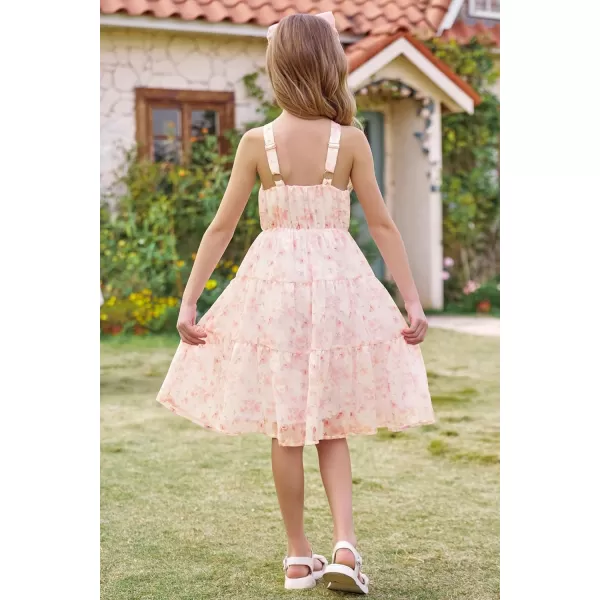 GRACE KARIN Girls Halter Dress Sleeveless Floral Swiss Dots Casual Spring Summer Midi Dress 514YPink Jacquard