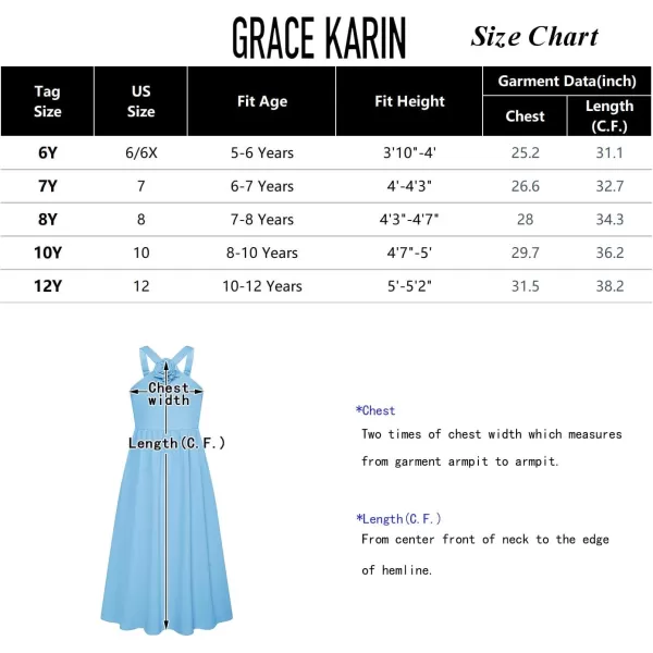 GRACE KARIN Girls Halter Neck Party Dress Size 512 Spring Summer Birthday DressBlue