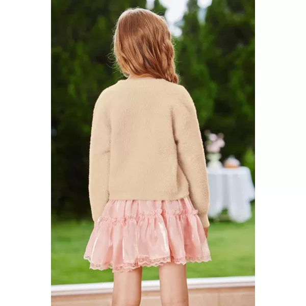 GRACE KARIN Girls Long Sleeve Bolero Shrug Cardigan Sweater Dress Cover Up 612YBeige