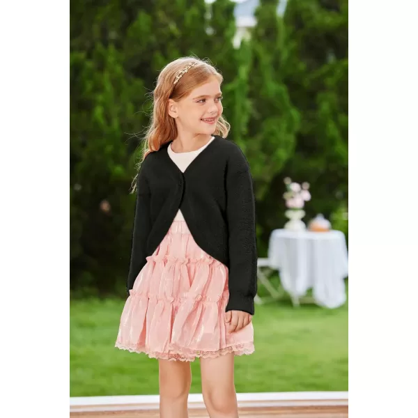 GRACE KARIN Girls Long Sleeve Bolero Shrug Cardigan Sweater Dress Cover Up 612YBlack