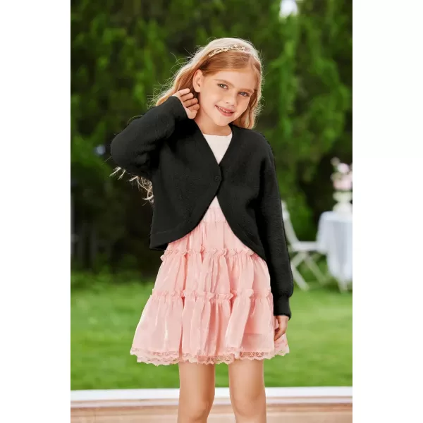 GRACE KARIN Girls Long Sleeve Bolero Shrug Cardigan Sweater Dress Cover Up 612YBlack