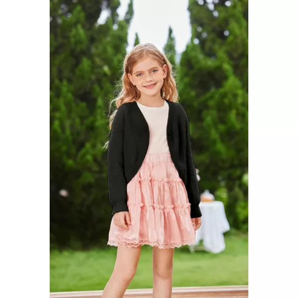 GRACE KARIN Girls Long Sleeve Bolero Shrug Cardigan Sweater Dress Cover Up 612YBlack