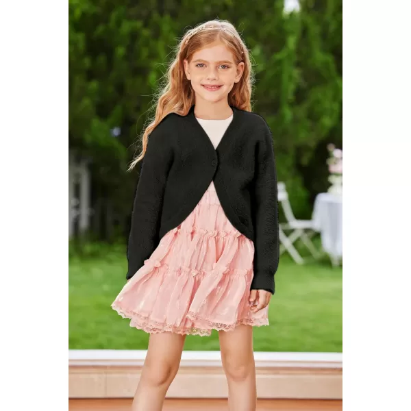 GRACE KARIN Girls Long Sleeve Bolero Shrug Cardigan Sweater Dress Cover Up 612YBlack