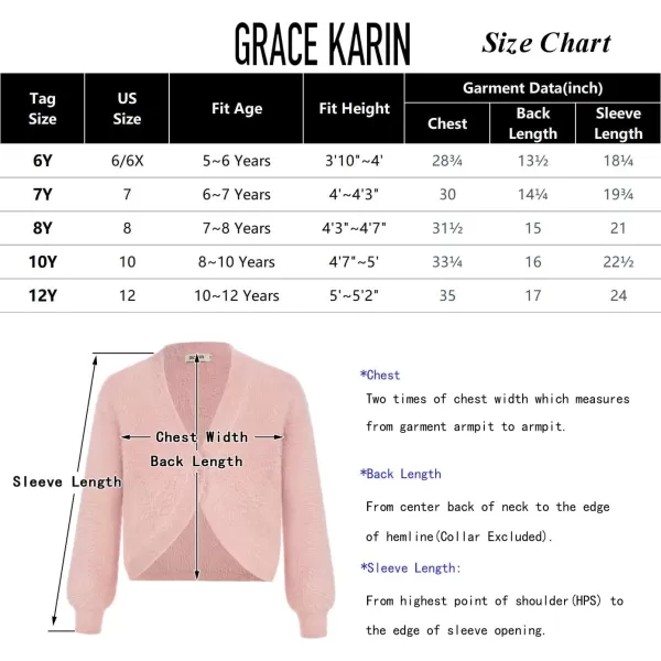 GRACE KARIN Girls Long Sleeve Bolero Shrug Cardigan Sweater Dress Cover Up 612YDark Red