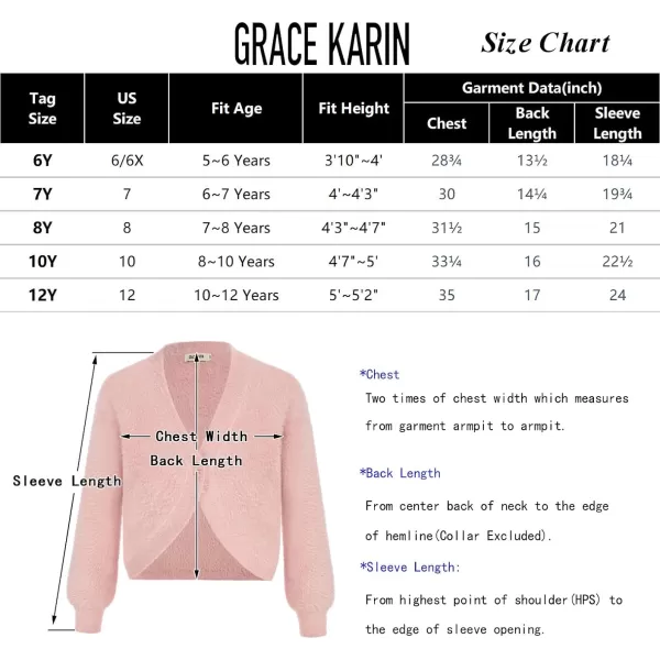 GRACE KARIN Girls Long Sleeve Bolero Shrug Cardigan Sweater Dress Cover Up 612YIvory