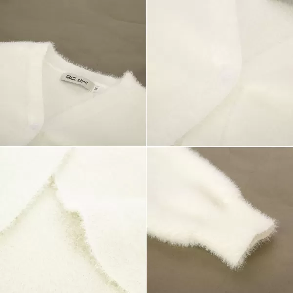 GRACE KARIN Girls Long Sleeve Bolero Shrug Cardigan Sweater Dress Cover Up 612YIvory